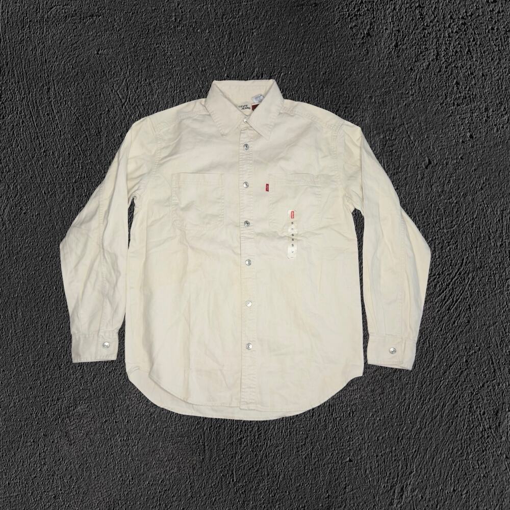 Vintage 2004 Deadstock NWT Levis Khaki Denim Shirt